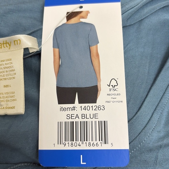 Matty M V-Neck Side Tie Soft Stretch Tee- NWT - Picture 7 of 7